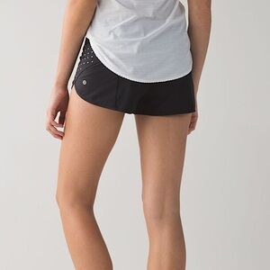 Lululemon Speed Short, Black & Polka Dots